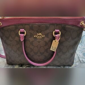NWT Coach Mia Metallic Berry Shoulder Bag